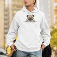 Cute Pug Dog Reading Book Love To Read Men Hoodie