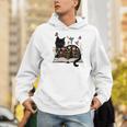 Floral Cat Reading Book Kitten Illustration Men Hoodie Floral Cat Reading Book Kitten Illustration Men Hoodie
