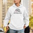 Intellectual Hedgehog Reading Book Literature Men Hoodie