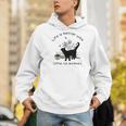 Life Is Better With Coffee Cat And Books Cat Sayings For Men Women Girls Kids Men Hoodie