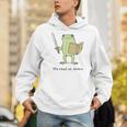 We Read At Dawn Bookish Frog Reading Men Hoodie