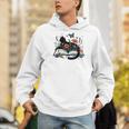 Retro Cute Cat Floral Book Librarian Vintage Floral Cat Book Men Hoodie