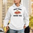 Tea Great Minds Drink Tea Apple Teacups Books Men Hoodie