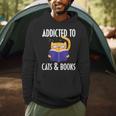 Addicted To Cats And Books Orange Tabby Cat Men Women Kids Men Hoodie