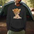Adorable Fawn Reading Book Lover With Men Hoodie Adorable Fawn Reading Book Lover With Men Hoodie