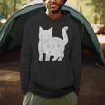 Adult Coloring Book CAT Mandala Flowers T-Shirt Men Hoodie
