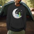 Astronaut And Alien Reading On Moon Space Book Lover Sci Fi Men Hoodie