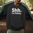 Author Novel Writer Book Lover Quote Shh I'm Plotting Men Hoodie