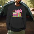 Axolotl Book Reading Librarian English Teacher For Men Women Kids Men Hoodie
