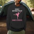 Ballerina Ballet Dancer Books Lover Distracted Dance Books Men Hoodie