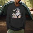 Bernese Mountain Dog Berner Bookworm Flowers Book Reading Men Hoodie Bernese Mountain Dog Berner Bookworm Flowers Book Reading Men Hoodie