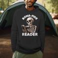 Bonafide Reader Cute Skeleton Reading a Book Lover Bookish Men Hoodie