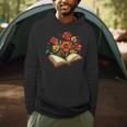 Book With Blooming Flowers Reading Nature Garden Men Hoodie Book With Blooming Flowers Reading Nature Garden Men Hoodie