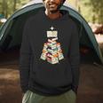 Book Lover Bookworm Librarian Merry Christmas Tree Men Hoodie
