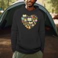 Book Lover Heart Reading Stack Bookworm Men Hoodie