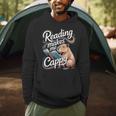 Book Lover Reading Makes Me Cappy Pun Capybara Reading Men Hoodie Book Lover Reading Makes Me Cappy Pun Capybara Reading Men Hoodie