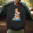 Book Reading Kangaroo Tea Coffee Kawaii Bookworm Men Hoodie
