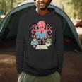 Bookish Octopus Reading Books And Coffee Literary Lover Art Men Hoodie