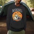 Books Ghost Boooks Halloween Reading Librarian Teacher Book Men Hoodie