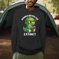 Books Never Go Extinct Reading Dinosaur Bookish Nerdy Men Hoodie
