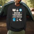 Booktrovert Introvert Reader Library Card Coffee Books Men Hoodie