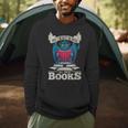 Bookworm Flying Mythical Creature Book Reading Dragon Men Hoodie