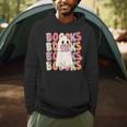 Boooks Halloween Ghost Pun Boo Books Groovy Ghost Men Hoodie