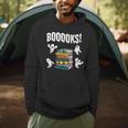 Booooks Ghost Reading Books Halloween Librarian Teacher Men Hoodie