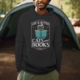 Cat Read Book Reader Reading Librarian Men Hoodie