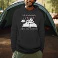 Cat Reads a Book Reading Coffee Men Hoodie