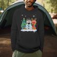 Christmas Tree Snowman Reindeer Book Stack Tee Librarian Men Hoodie