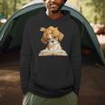 Cute Beagle Puppy Reading Book Lover Dog Animal Graphic Men Hoodie Cute Beagle Puppy Reading Book Lover Dog Animal Graphic Men Hoodie