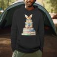 Cute Bunny Reading Book Back To School Easter Men Hoodie