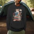 Cute Cat Reading Books With Tea Men Hoodie