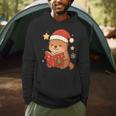 Cute Christmas Book Otter Reading Snowy Holiday Story Men Hoodie Cute Christmas Book Otter Reading Snowy Holiday Story Men Hoodie
