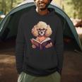 Cute Dog Poodle Reading Book Men Hoodie