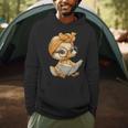 Cute Duckling Reading Book With Men Hoodie