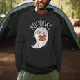 Cute Ghost Book Reading Halloween Teacher Top Men Hoodie