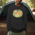 Cute Kawaii Cat Books Flowers Men Hoodie