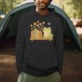 Cute Kawaii Frog Books Flowers Men Hoodie