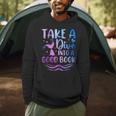 Cute Mermaid Librarian Teacher Dive Into A Good Book Reading Men Hoodie