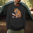 Cute Tiger Is Reading a Book Reading Tiger Men Hoodie Cute Tiger Is Reading a Book Reading Tiger Men Hoodie