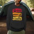 Dogs Books And Coffee Dog Book Reader Lover Men Hoodie