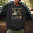 Drink Coffee Read A Book Pet Dogs Iced Coffee And Dogs Men Hoodie
