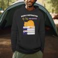 Easily Distracted Cats And Books Cute Cat Book Lover Men Hoodie