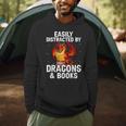 Easily Distracted By Dragons And Books Reading Men Hoodie Easily Distracted By Dragons And Books Reading Men Hoodie