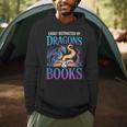 Easily Distracted By Dragons Fantasy Book Reading Men Hoodie