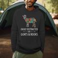 Easily Distracted By Goats & Books Lover Sheep Kid Men Hoodie Easily Distracted By Goats & Books Lover Sheep Kid Men Hoodie