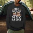 Easily Distracted By Goldens & Books Golden Retriever Dog Men Hoodie