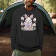 Easter Bunny Reading Book Cute Pastel Eggs Men Hoodie Easter Bunny Reading Book Cute Pastel Eggs Men Hoodie